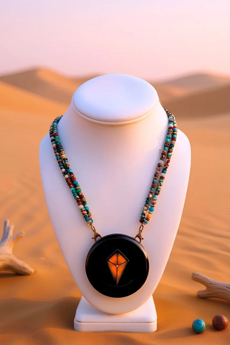 Beaded Necklace: Desert worn on bust