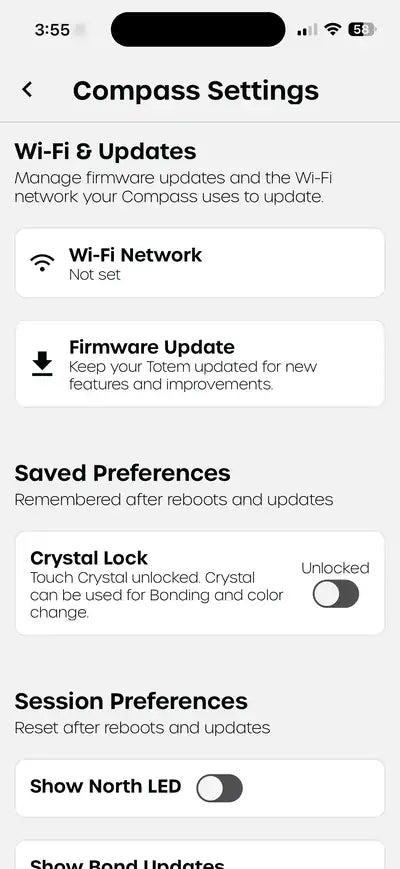 Totem Compass App: Compass Settings and firmware update