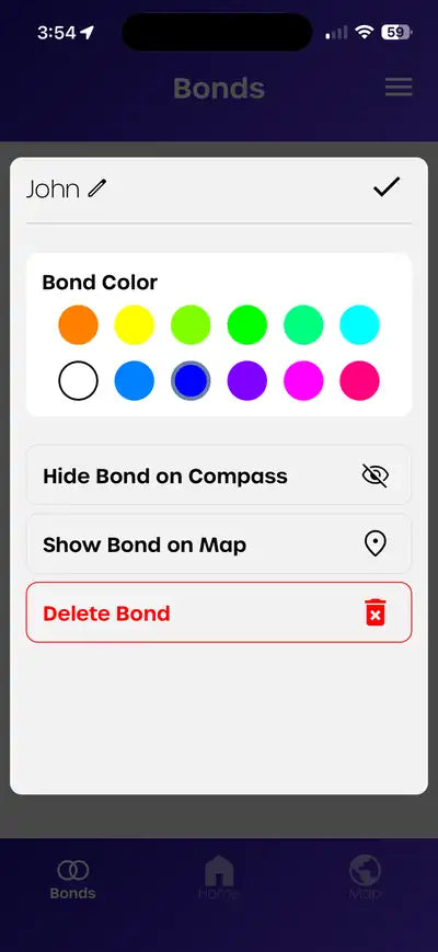 Totem Compass App: choosing a Bond Color