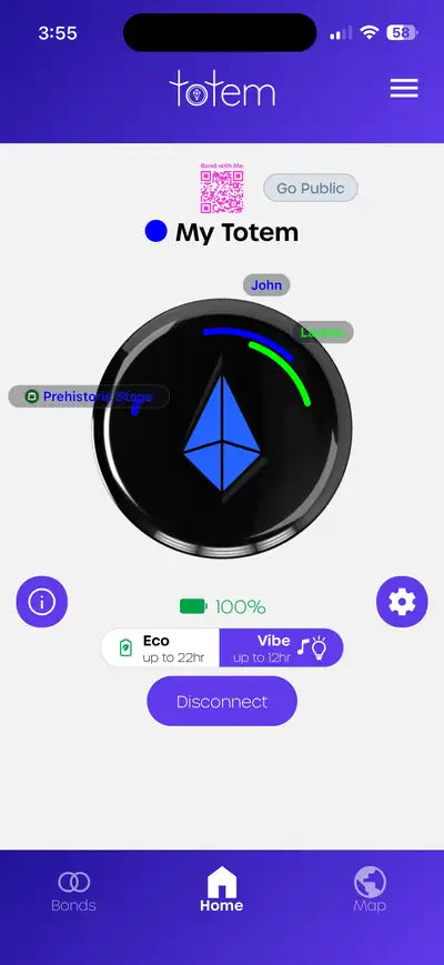 Totem Compass App: home screen